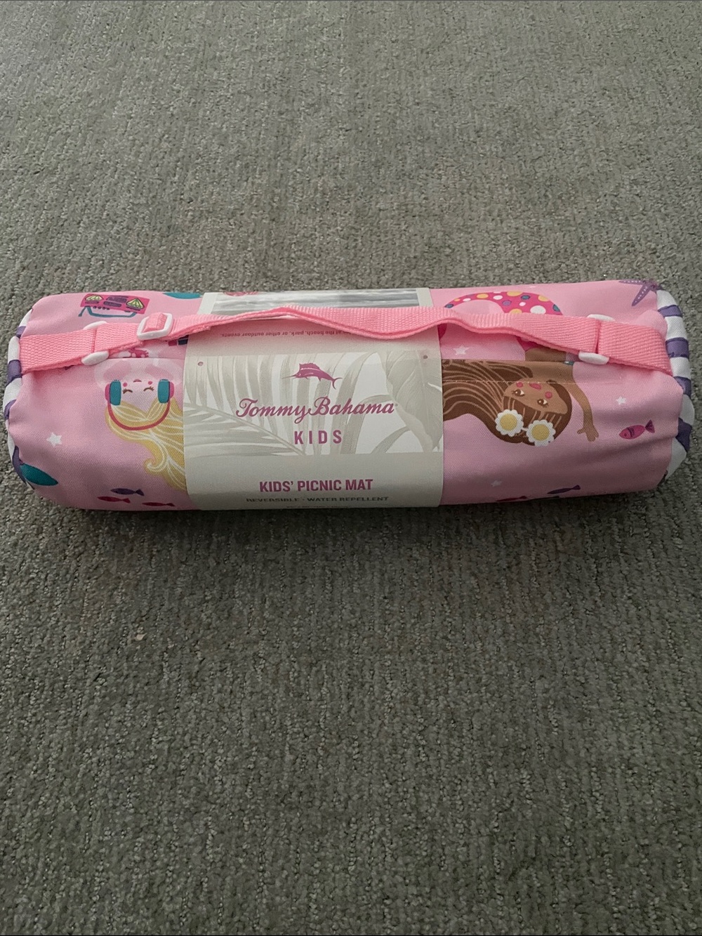 Tommy Bahama Kids Pink Foldable Picnic Mat with Strap